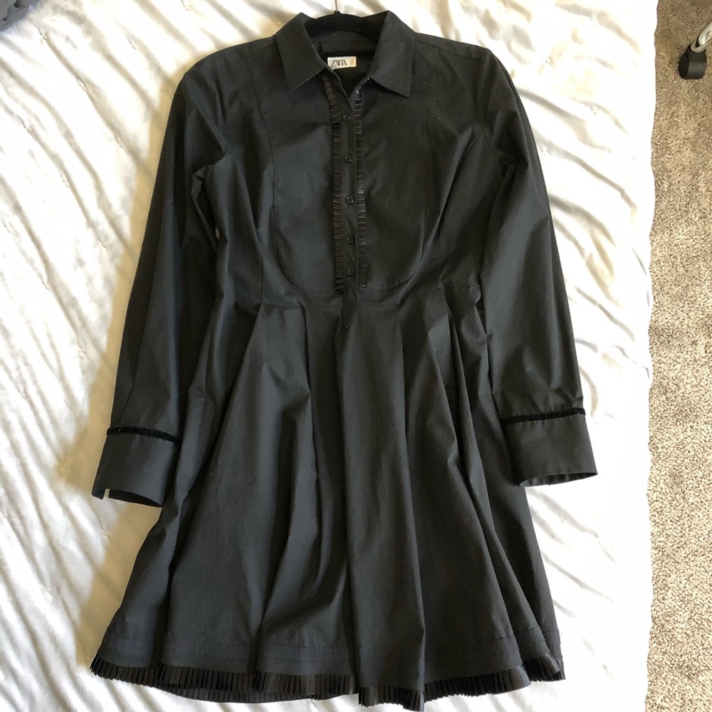Zara Romantic Black Button Dress | US M